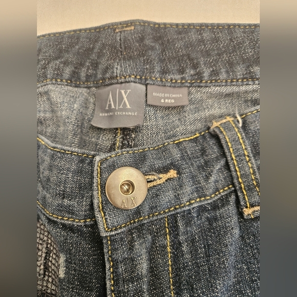 Vintage Armani Exchange-Women's Denim Straight Leg Classic Blue 4 - Picture 7 of 10